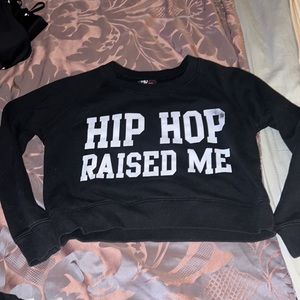 Black crop top sweatshirt